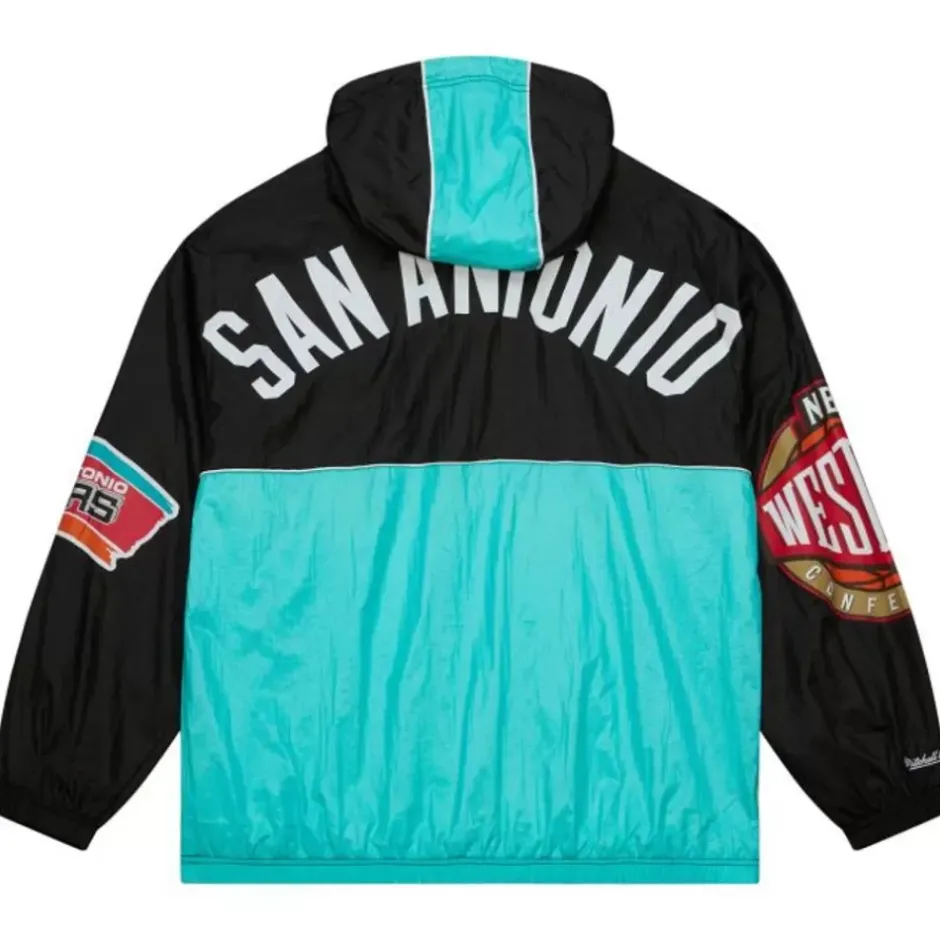 Men Mitchell & Ness Jackets & Outerwear-Team Og 2.0 Anorak Windbreaker San Antonio Spurs