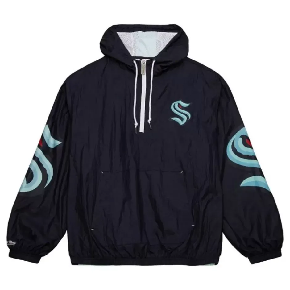 Men Mitchell & Ness Jackets & Outerwear-Team Og 2.0 Anorak Windbreaker Seattle Kraken