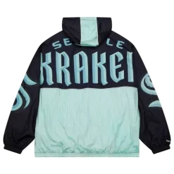 Men Mitchell & Ness Jackets & Outerwear-Team Og 2.0 Anorak Windbreaker Seattle Kraken