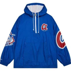 Men Mitchell & Ness Jackets & Outerwear-Team Og 2.0 Anorak Windbreaker Atlanta Braves