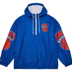 Men Mitchell & Ness Jackets & Outerwear-Team Og 2.0 Anorak Windbreaker New York Knicks