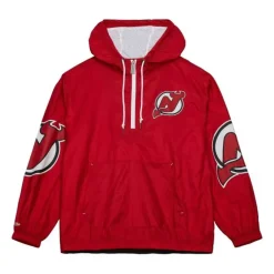 Men Mitchell & Ness Jackets & Outerwear-Team Og 2.0 Anorak Windbreaker New Jersey Devils