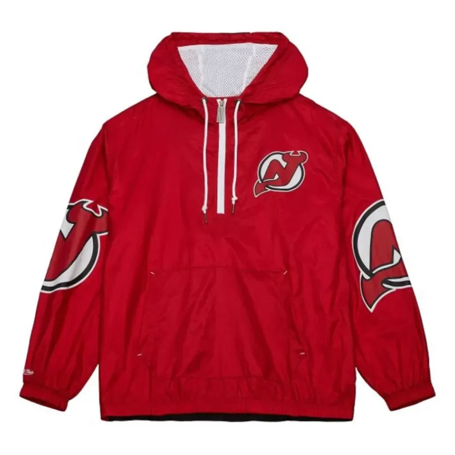 Men Mitchell & Ness Jackets & Outerwear-Team Og 2.0 Anorak Windbreaker New Jersey Devils