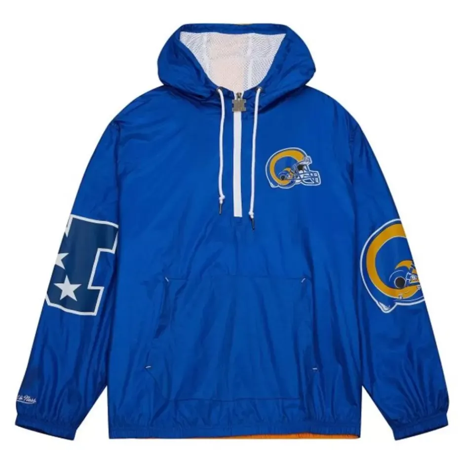 Men Mitchell & Ness Jackets & Outerwear-Team Og 2.0 Anorak Windbreaker Los Angeles Rams