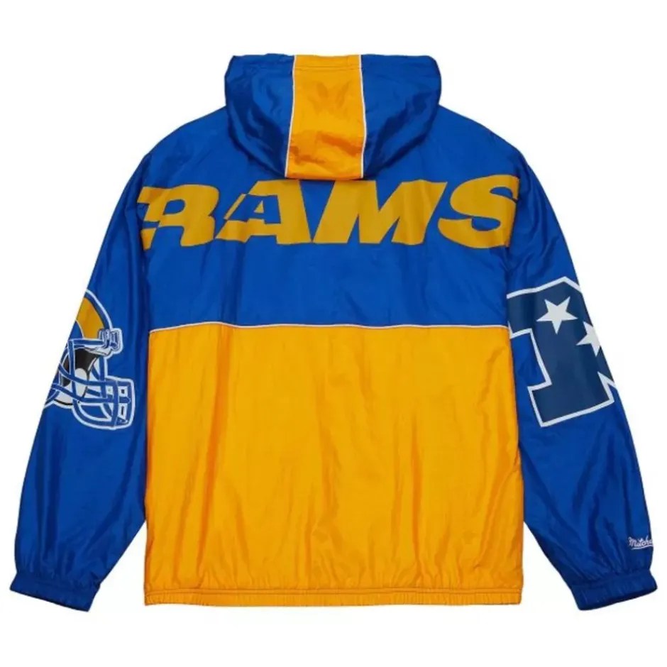 Men Mitchell & Ness Jackets & Outerwear-Team Og 2.0 Anorak Windbreaker Los Angeles Rams