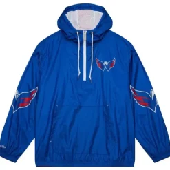 Men Mitchell & Ness Jackets & Outerwear-Team Og 2.0 Anorak Windbreaker Washington Capitals