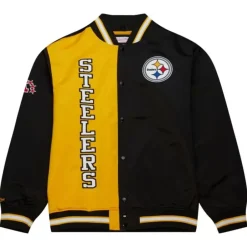 Men Mitchell & Ness Jackets & Outerwear-Team Og 2.0 Lightweight Satin Jacket Pittsburgh Steelers