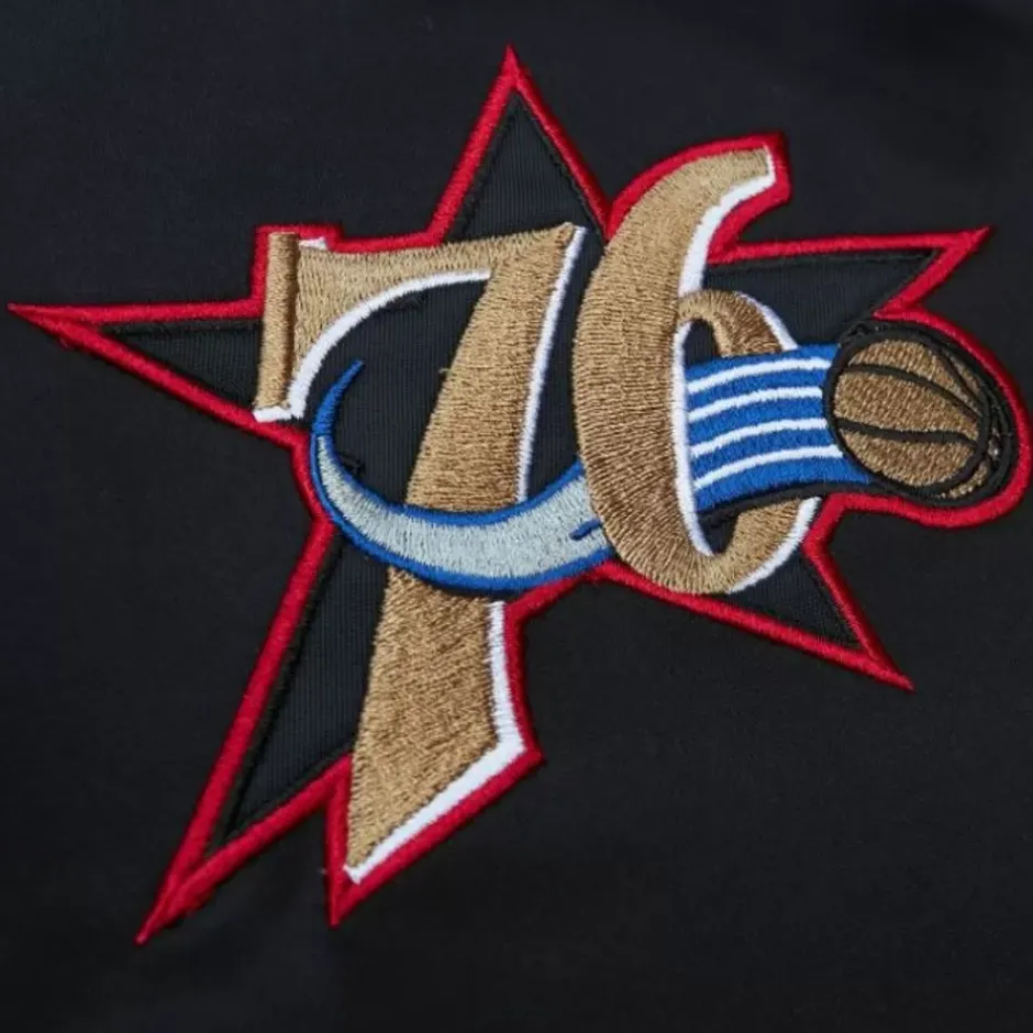 Men Mitchell & Ness Jackets & Outerwear-Team Og 2.0 Lightweight Satin Jacket Philadelphia 76Ers