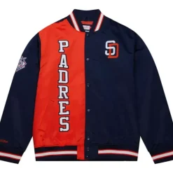 Men Mitchell & Ness Jackets & Outerwear-Team Og 2.0 Lightweight Satin Jacket San Diego Padres