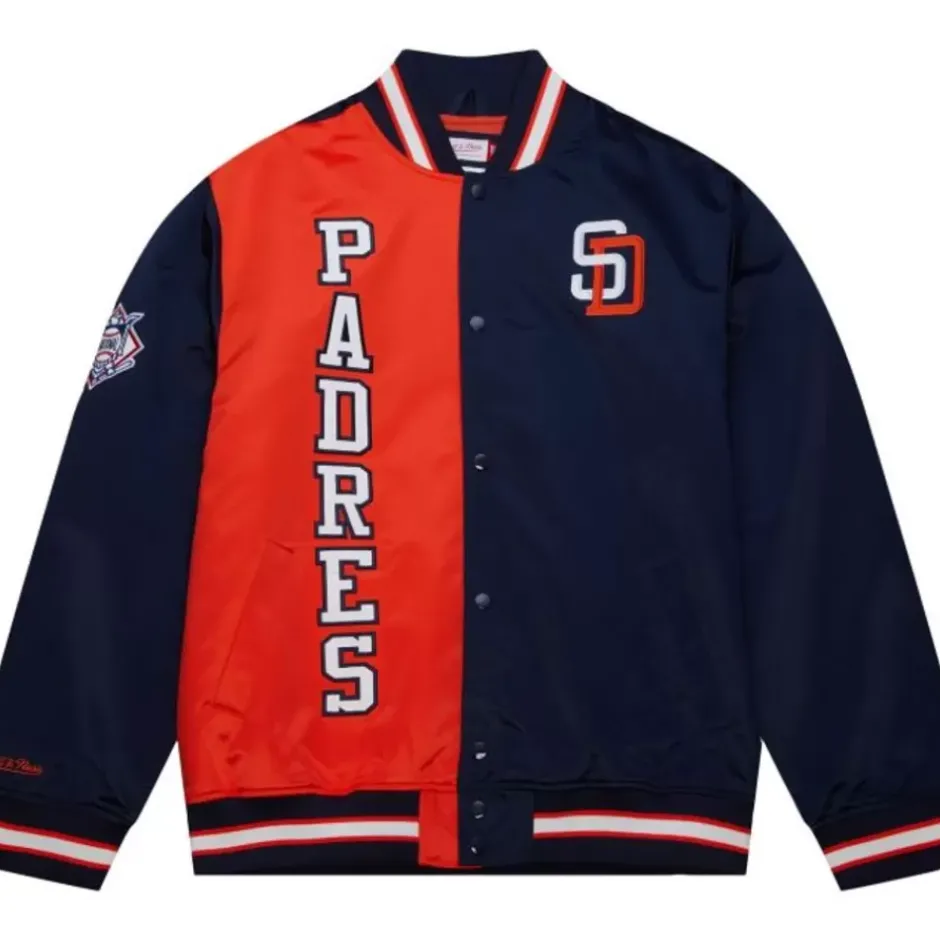 Men Mitchell & Ness Jackets & Outerwear-Team Og 2.0 Lightweight Satin Jacket San Diego Padres