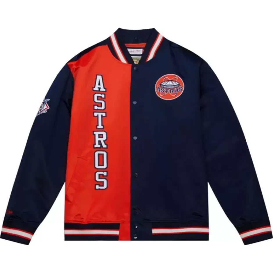 Men Mitchell & Ness Jackets & Outerwear-Team Og 2.0 Lightweight Satin Jacket Houston Astros
