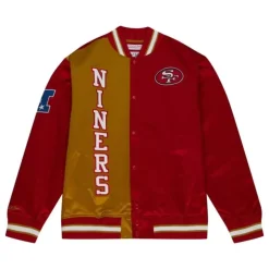 Men Mitchell & Ness Jackets & Outerwear-Team Og 2.0 Lightweight Satin Jacket San Francisco 49Ers