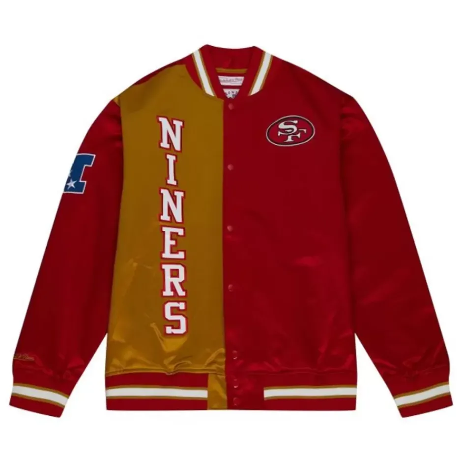 Men Mitchell & Ness Jackets & Outerwear-Team Og 2.0 Lightweight Satin Jacket San Francisco 49Ers