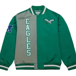 Men Mitchell & Ness Jackets & Outerwear-Team Og 2.0 Lightweight Satin Jacket Philadelphia Eagles