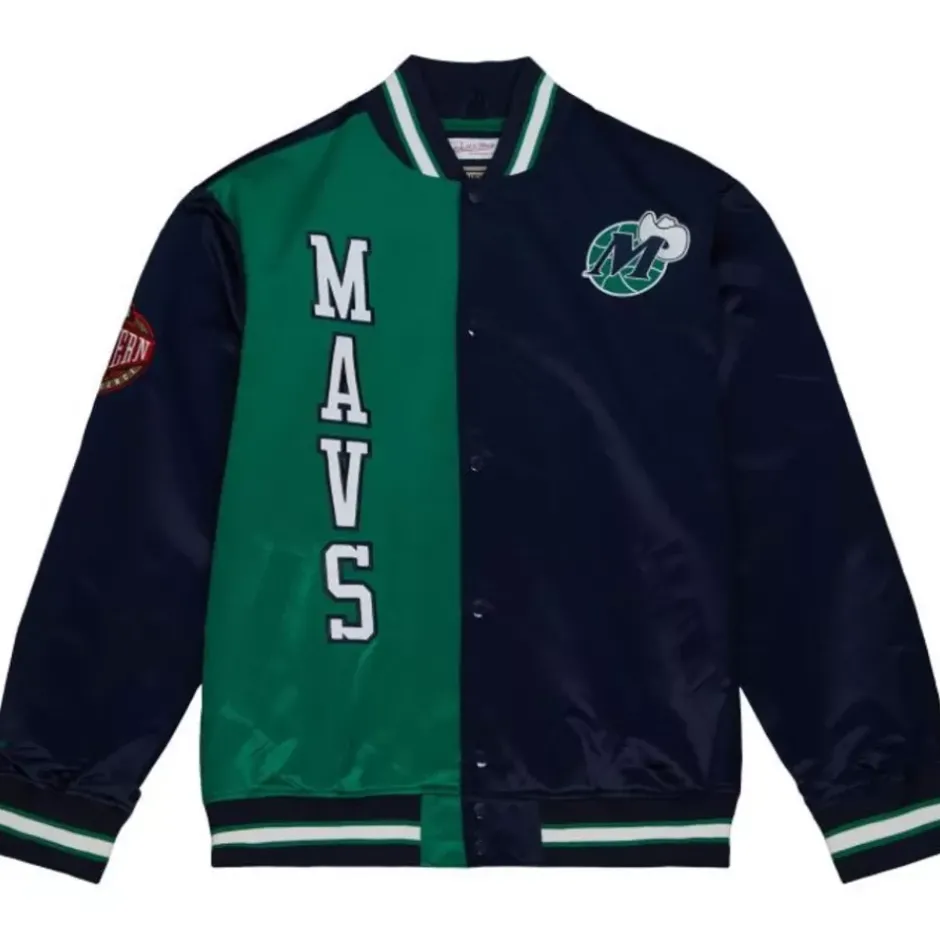 Men Mitchell & Ness Jackets & Outerwear-Team Og 2.0 Lightweight Satin Jacket Dallas Mavericks