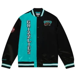 Men Mitchell & Ness Jackets & Outerwear-Team Og 2.0 Lightweight Satin Jacket Vancouver Grizzlies