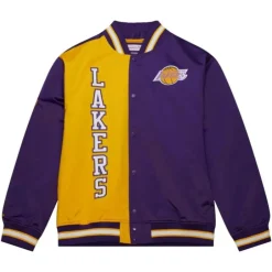 Men Mitchell & Ness Jackets & Outerwear-Team Og 2.0 Lightweight Satin Jacket Los Angeles Lakers