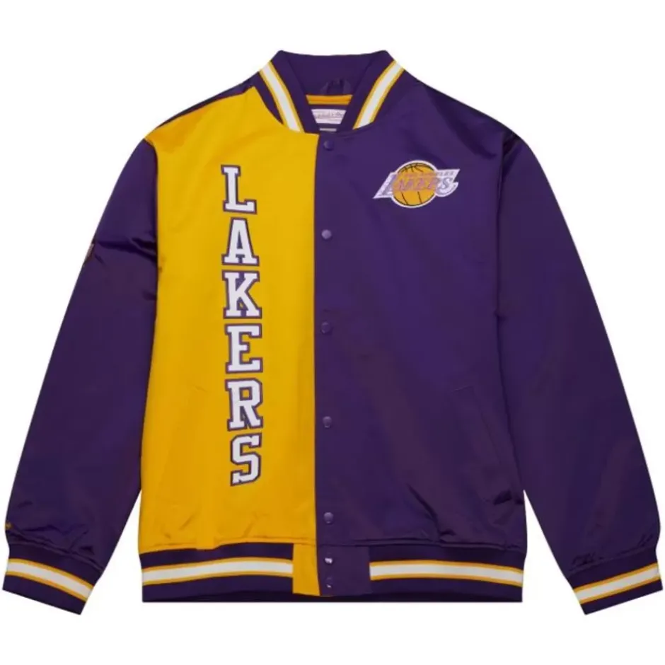 Men Mitchell & Ness Jackets & Outerwear-Team Og 2.0 Lightweight Satin Jacket Los Angeles Lakers