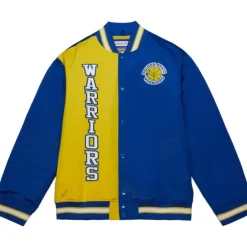 Men Mitchell & Ness Jackets & Outerwear-Team Og 2.0 Lightweight Satin Jacket Golden State Warriors