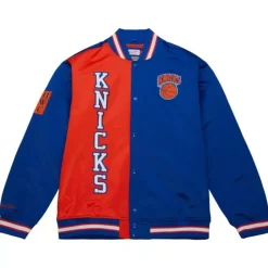 Men Mitchell & Ness Jackets & Outerwear-Team Og 2.0 Lightweight Satin Jacket New York Knicks