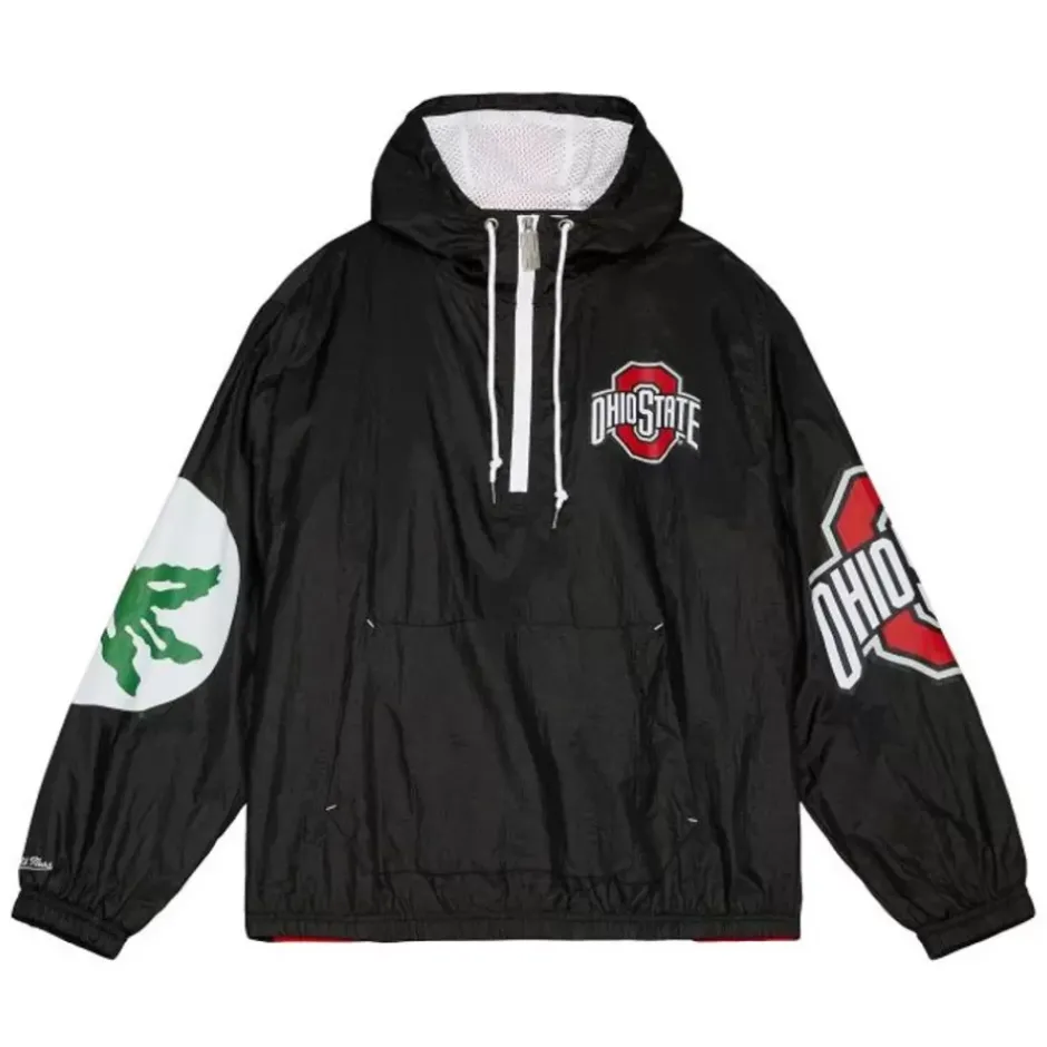 Men Mitchell & Ness Jackets & Outerwear-Team Og Anorak Windbreaker Ohio State