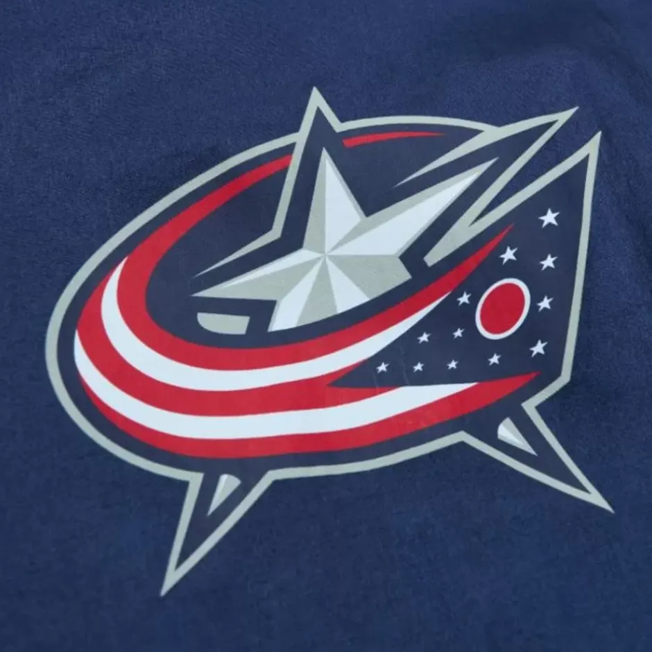 Men Mitchell & Ness Jackets & Outerwear-Team Og Anorak Windbreaker Columbus Blue Jackets