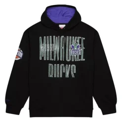 Men Mitchell & Ness Hoodies & Sweatshirts-Team Og Fleece 2.0 Milwaukee Bucks
