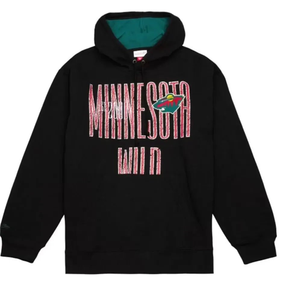 Men Mitchell & Ness Hoodies & Sweatshirts-Team Og Fleece 2.0 Minnesota Wild