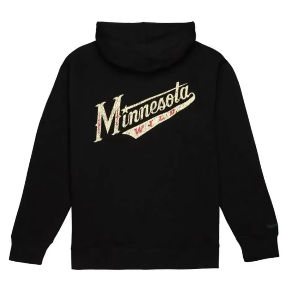 Men Mitchell & Ness Hoodies & Sweatshirts-Team Og Fleece 2.0 Minnesota Wild