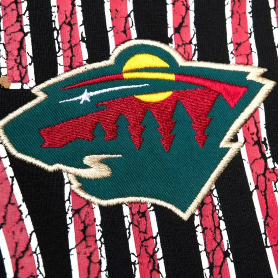Men Mitchell & Ness Hoodies & Sweatshirts-Team Og Fleece 2.0 Minnesota Wild