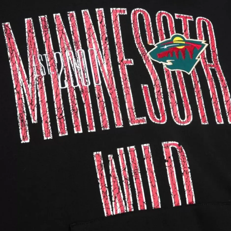 Men Mitchell & Ness Hoodies & Sweatshirts-Team Og Fleece 2.0 Minnesota Wild