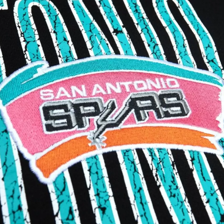Men Mitchell & Ness Hoodies & Sweatshirts-Team Og Fleece 2.0 San Antonio Spurs