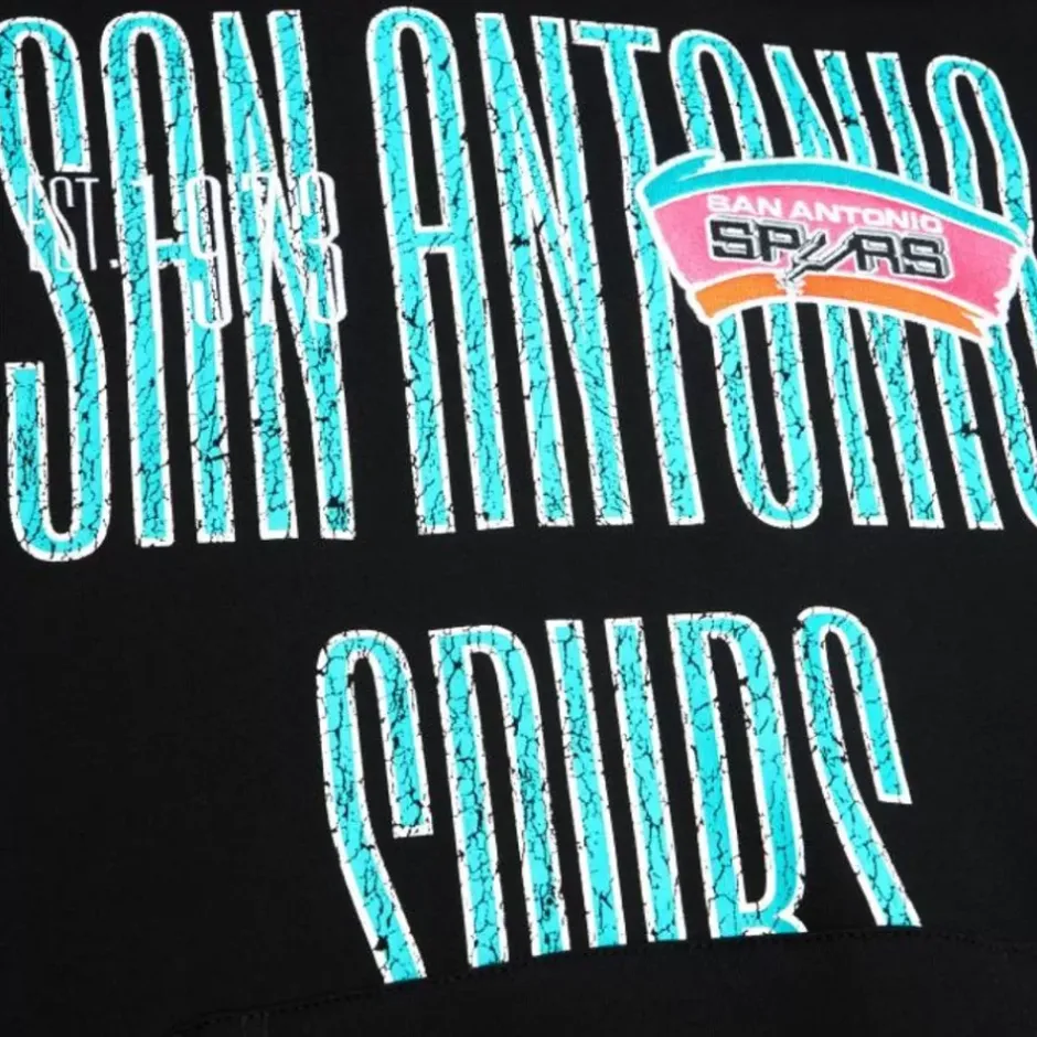 Men Mitchell & Ness Hoodies & Sweatshirts-Team Og Fleece 2.0 San Antonio Spurs