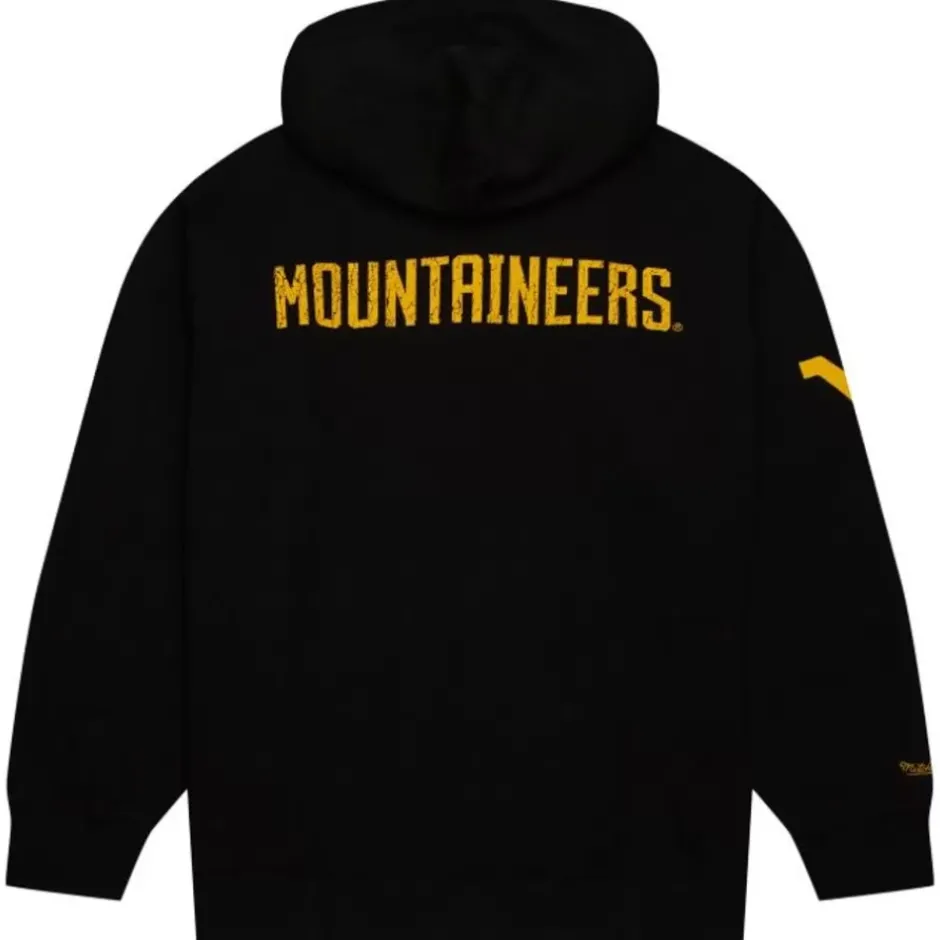 Men Mitchell & Ness Hoodies & Sweatshirts-Team Og Fleece Hoodie West Virginia University