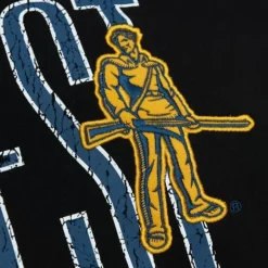 Men Mitchell & Ness Hoodies & Sweatshirts-Team Og Fleece Hoodie West Virginia University