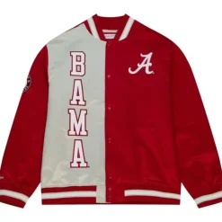 Men Mitchell & Ness Jackets & Outerwear-Team Og Lightweight Satin Jacket University Of Alabama