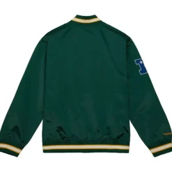 Men Mitchell & Ness Jackets & Outerwear-Team Og Lw Satin Jacket Green Bay Packers