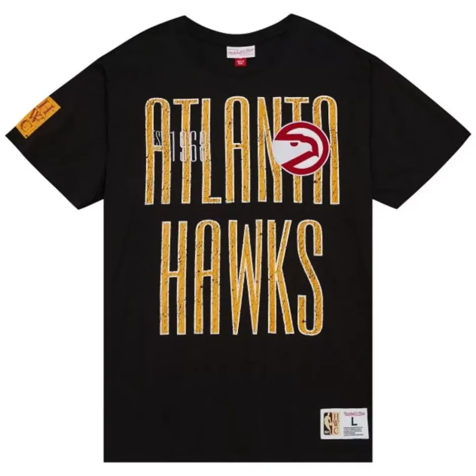 Men Mitchell & Ness T-Shirts & Tops-Team Og Premium Ss Tee Atlanta Hawks