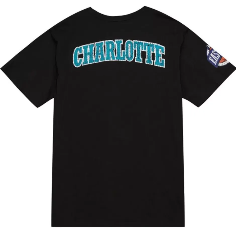 Men Mitchell & Ness T-Shirts & Tops-Team Og Premium Ss Tee Charlotte Hornets