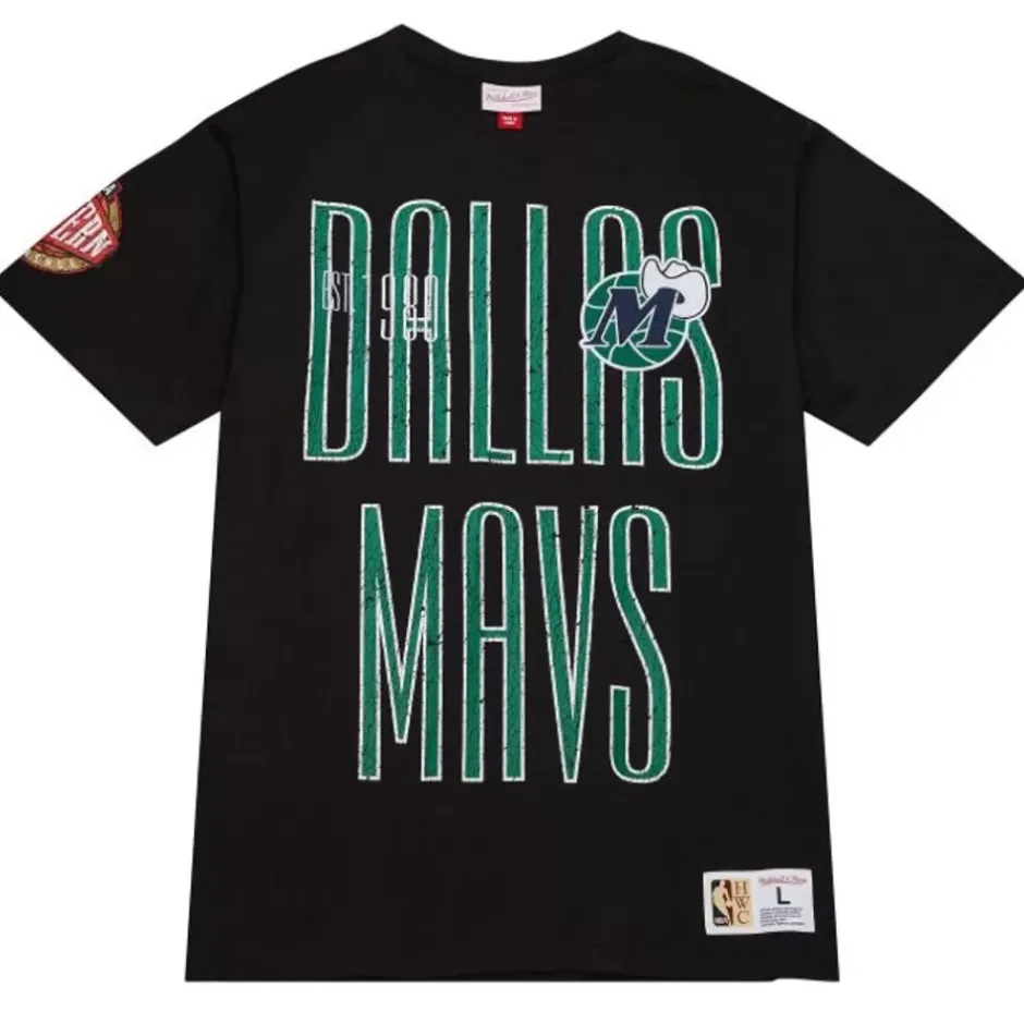 Men Mitchell & Ness T-Shirts & Tops-Team Og Premium Ss Tee Dallas Mavericks