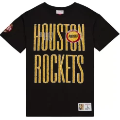 Men Mitchell & Ness T-Shirts & Tops-Team Og Premium Ss Tee Houston Rockets