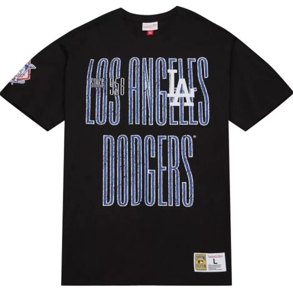 Men Mitchell & Ness T-Shirts & Tops-Team Og Premium Ss Tee Los Angeles Dodgers