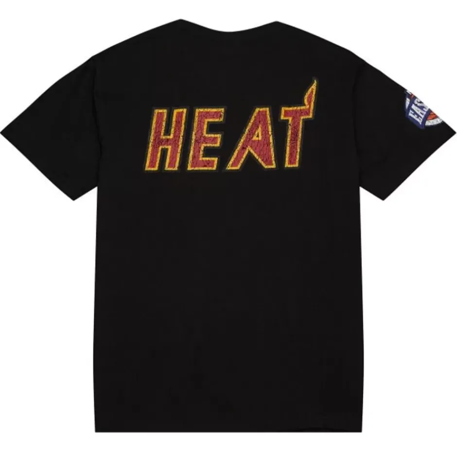 Men Mitchell & Ness T-Shirts & Tops-Team Og Premium Ss Tee Miami Heat