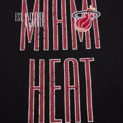 Men Mitchell & Ness T-Shirts & Tops-Team Og Premium Ss Tee Miami Heat
