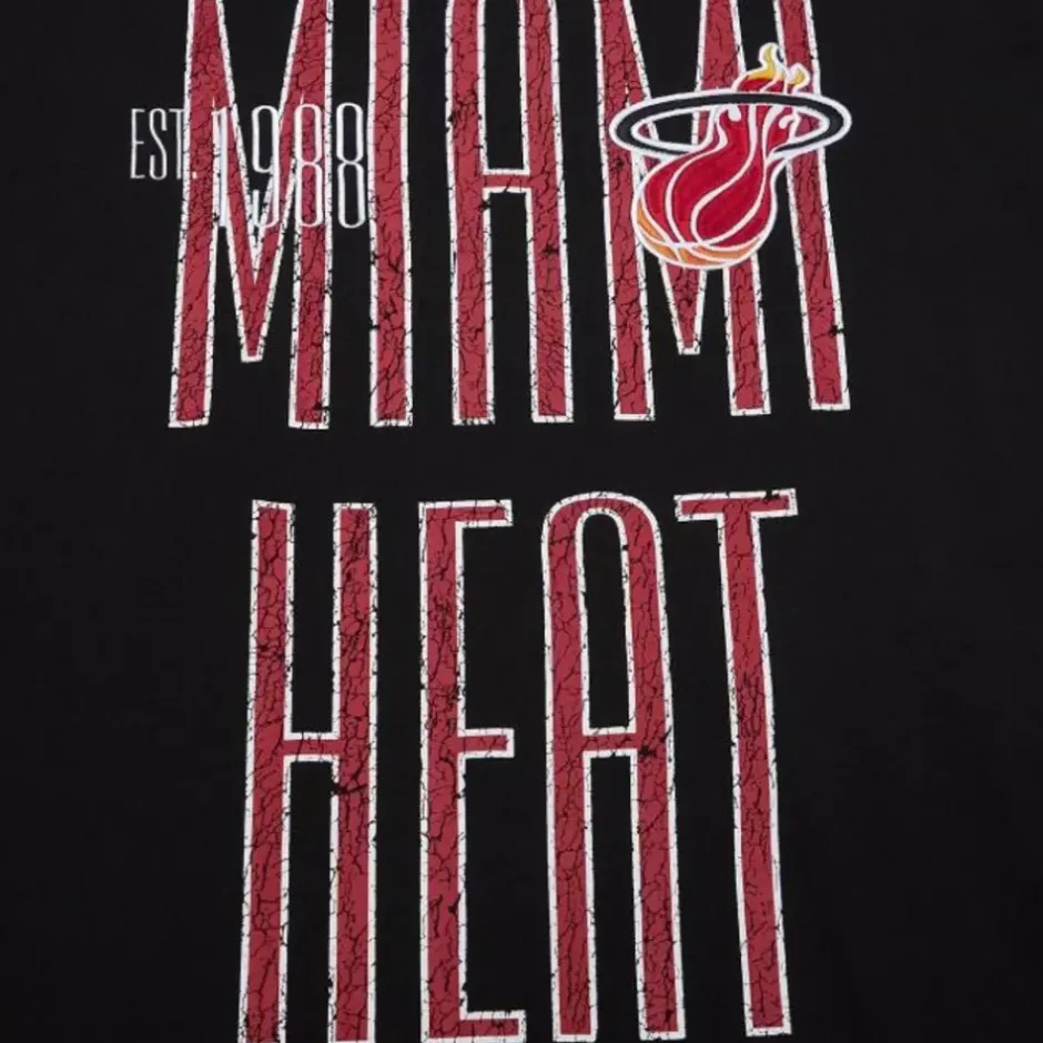 Men Mitchell & Ness T-Shirts & Tops-Team Og Premium Ss Tee Miami Heat