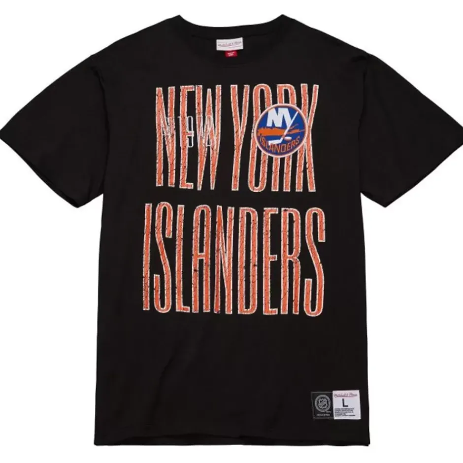 Men Mitchell & Ness T-Shirts & Tops-Team Og Premium Ss Tee New York Islanders