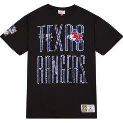 Men Mitchell & Ness T-Shirts & Tops-Team Og Premium Ss Tee Texas Rangers