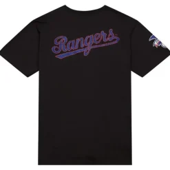 Men Mitchell & Ness T-Shirts & Tops-Team Og Premium Ss Tee Texas Rangers