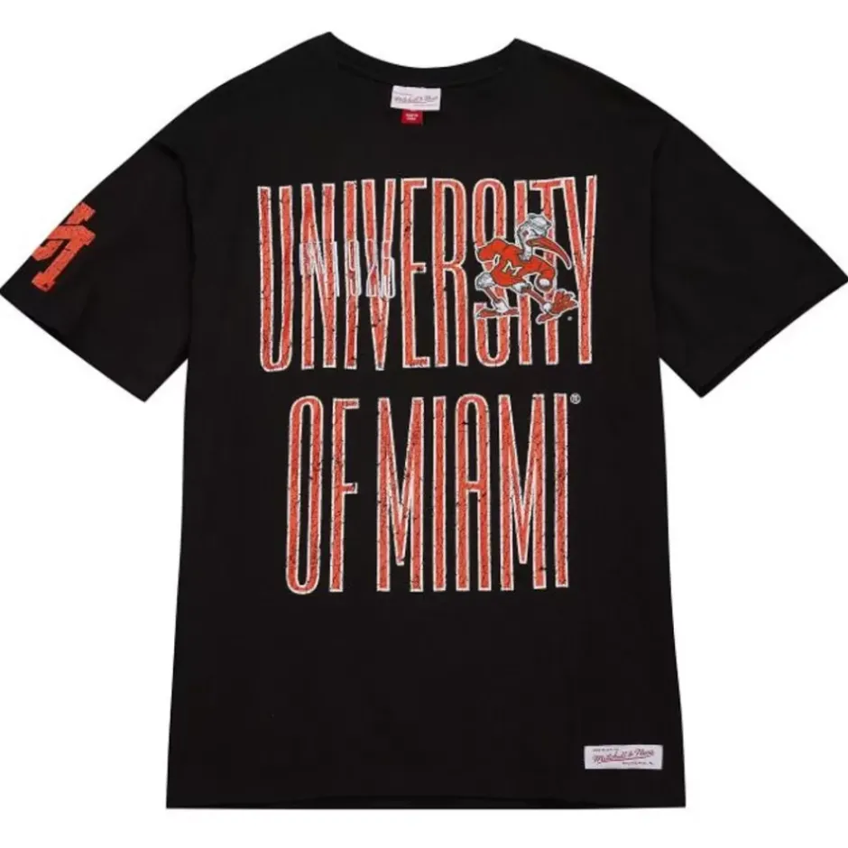 Men Mitchell & Ness T-Shirts & Tops-Team Og Premium Ss Tee University Of Miami