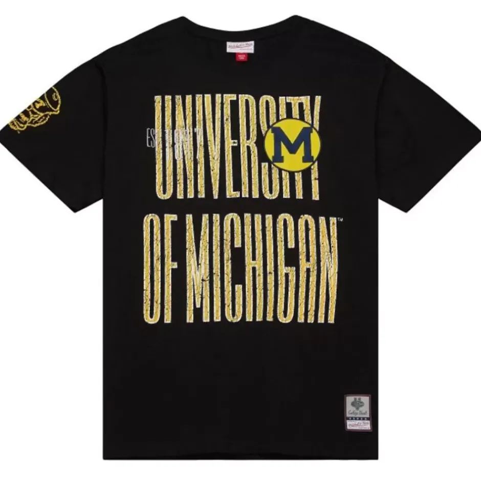 Men Mitchell & Ness T-Shirts & Tops-Team Og Premium Ss Tee University Of Michigan